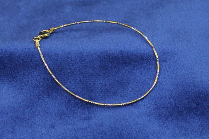 Sleek Platinum & Gold Polished 92.5 Pure Silver Omega bracelet