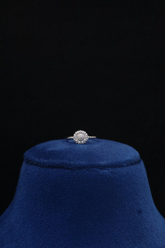 92.5 Pure Silver Ring sunflower
