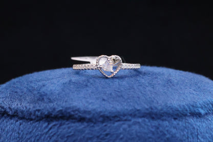 92.5 Pure Silver Ring - Heart Design 17